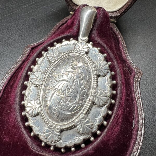 Antique silver locket 1884