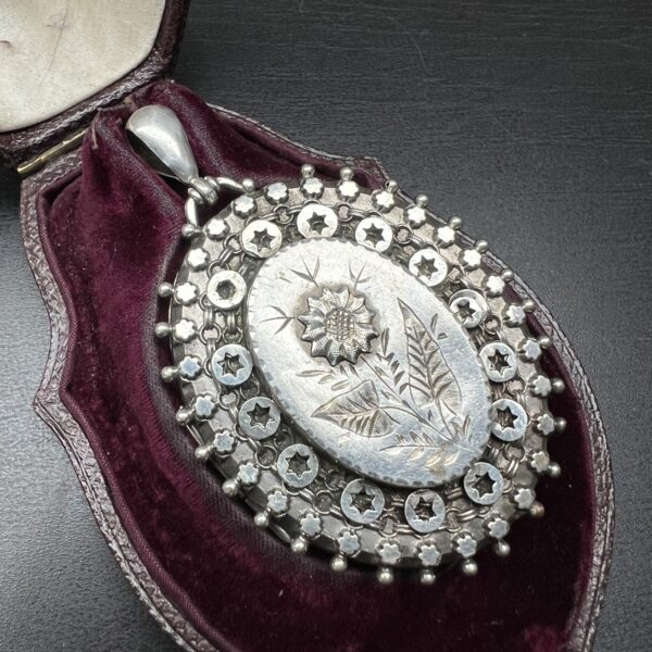 Antique silver locket 1885